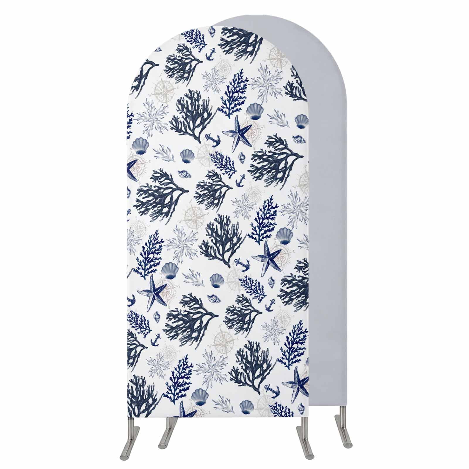 7.2FT Arch Backdrop Covers, Navy Blue Coastal Wedding Arch Cover ...