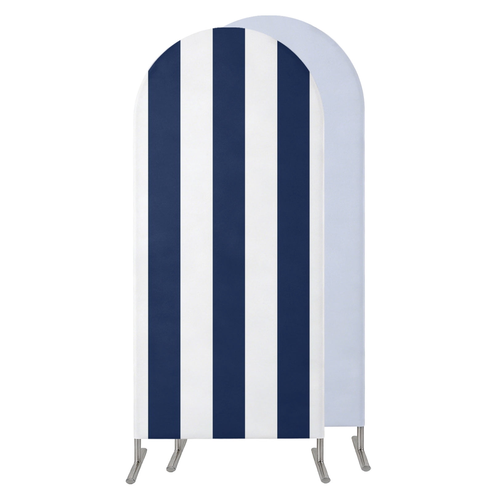 17 Sign Striped 7.2FT Arch Backdrop Covers, Navy Blue Striped Wedding Arch Cover ...