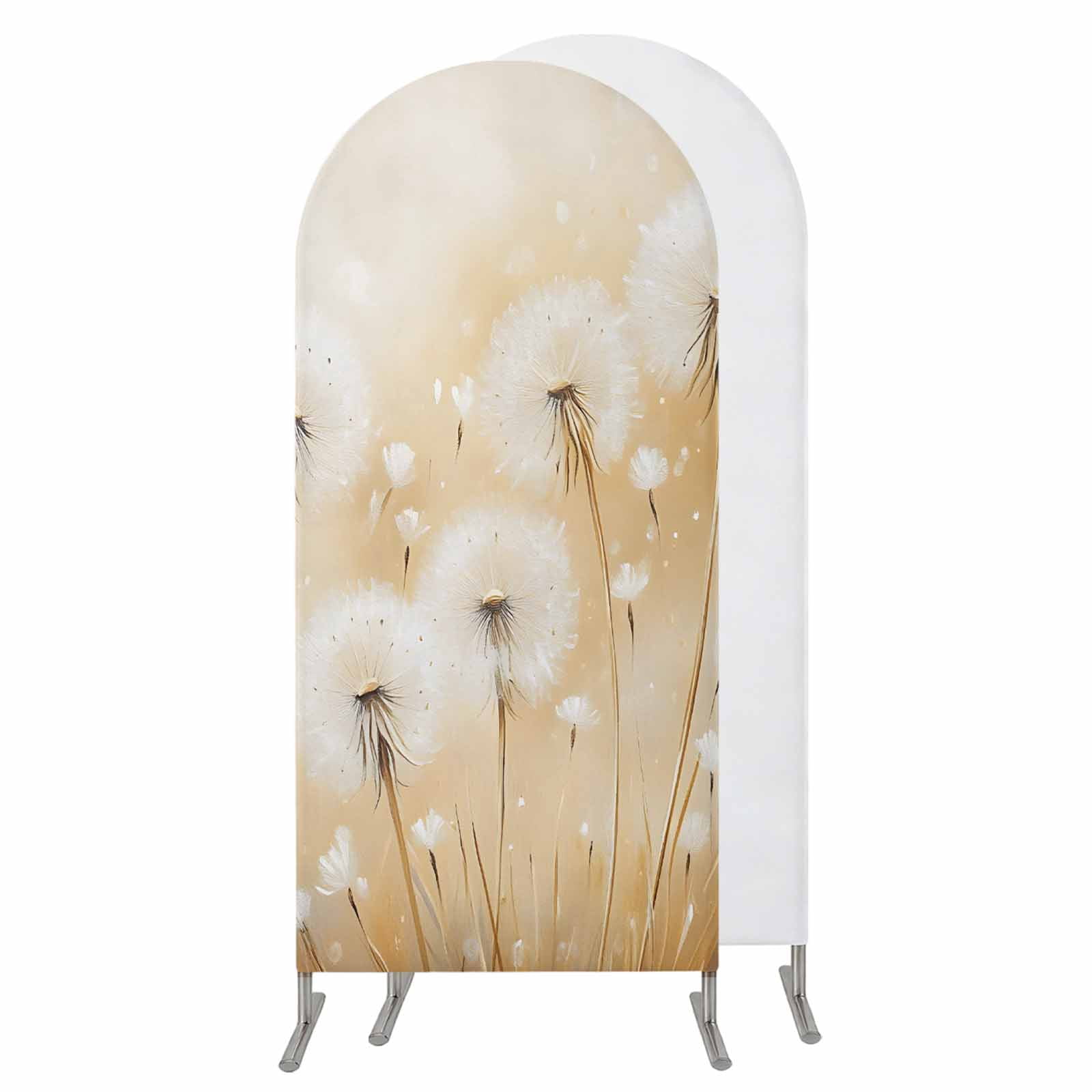 7.2FT Arch Backdrop Covers, White Dandelion Wedding Arch Cover Stretchy — free download