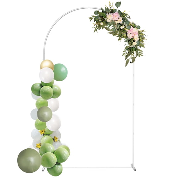 7.3ft Arch Backdrop Stand, Metal Wedding Balloon Arch Stand for Party, Anniversary, Birthday, Bridal Shower, Photo Booth Background Decoration, White