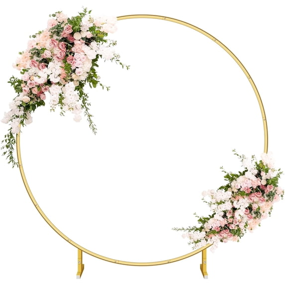 7.2FT Balloon Metal Round Backdrop Stand Frame for Wedding Birthday Party Baby Shower Decoration,Gold