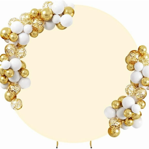 7.2FT Round Wedding Arch Cover Wedding Arch Stand Background Covers Adjustable Circle Backdrop Cover Polyester Banquet Photography Decoration Beige PeachPuff