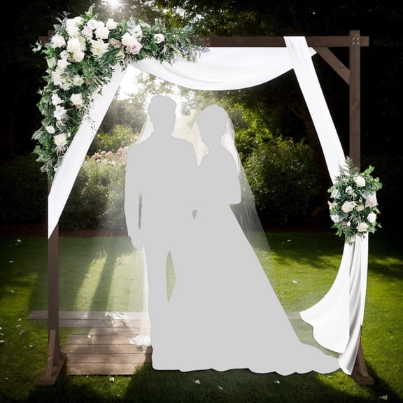 7.2FT Square Wooden Wedding Arch, Deep Brown Fir Wood Arbor, Freestanding Backdrop Stand, Sturdy Decor Frame for Wedding, Party, Photo Booth and Garden Ceremony