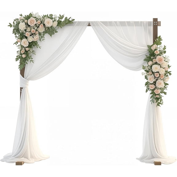 7.2FT Wooden Wedding Arch Square Wood Arches Arbor Backdrop Stand for Ceremony Indoor Outdoor Wedding Party Proposal Scene Garden Beach Forest Rustic Boho Decoration