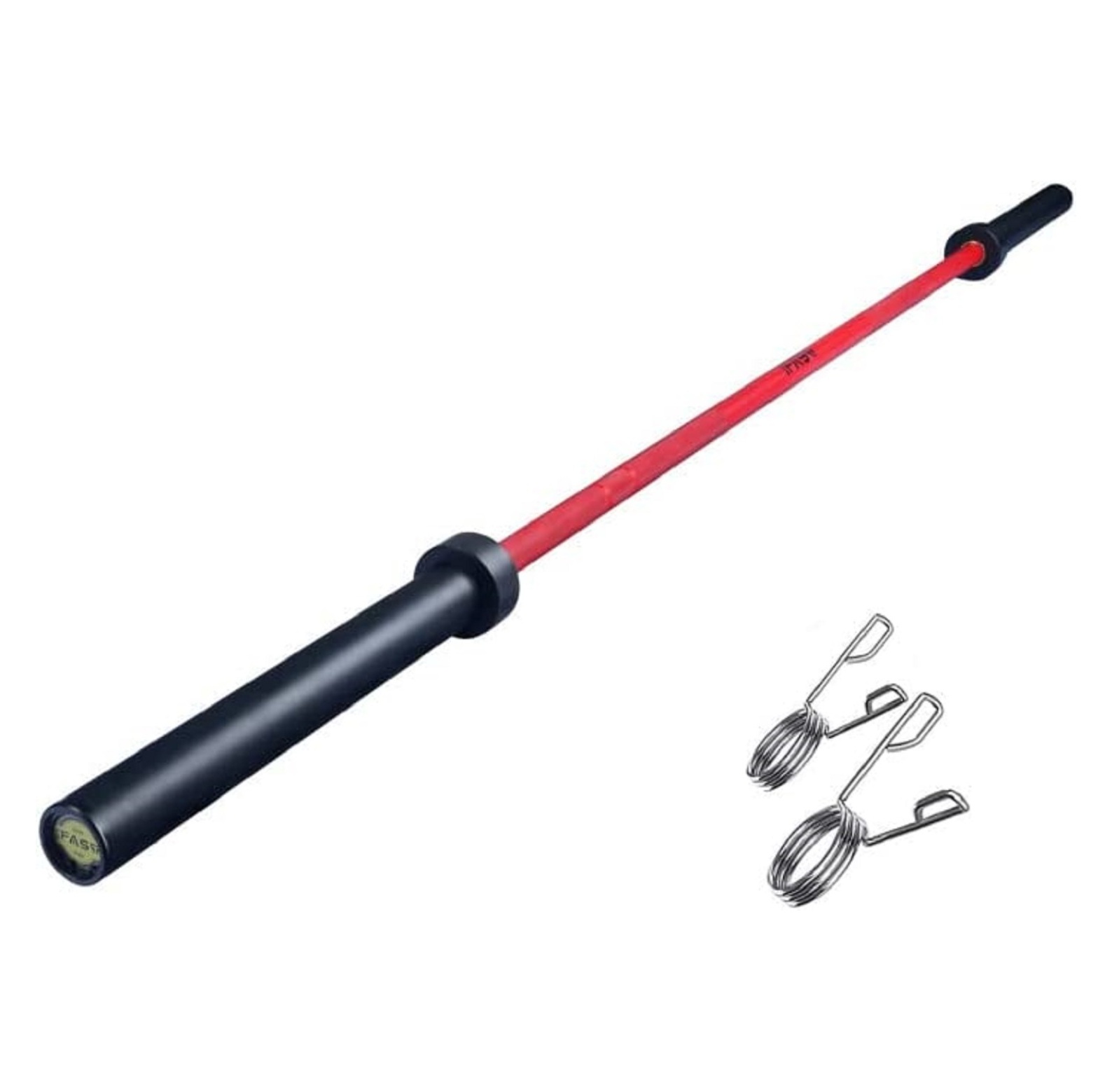 7.2Ft Bar for 2" Plates, Home Gym Weightlifting Bar Solid Weight Bar 5Ft Fitness Training Indoor Fitness + Black+Red + Gym + Body Building + Stainless Steel