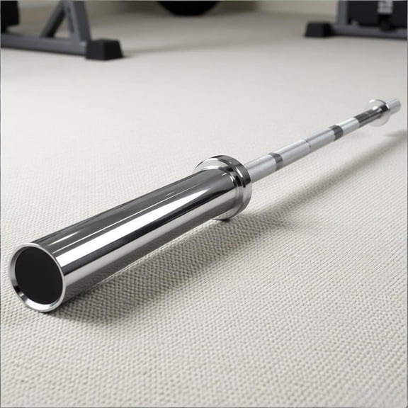 7.2Ft Olympic Barbell Bar 700 lbs Capacity Solid Iron Weightlifting Bar with Chrome Plated Surface Diamond Knurled Grip Rotating Sleeves 2-Inch Sleeve Diameter for Standard Olympic Weight Plates