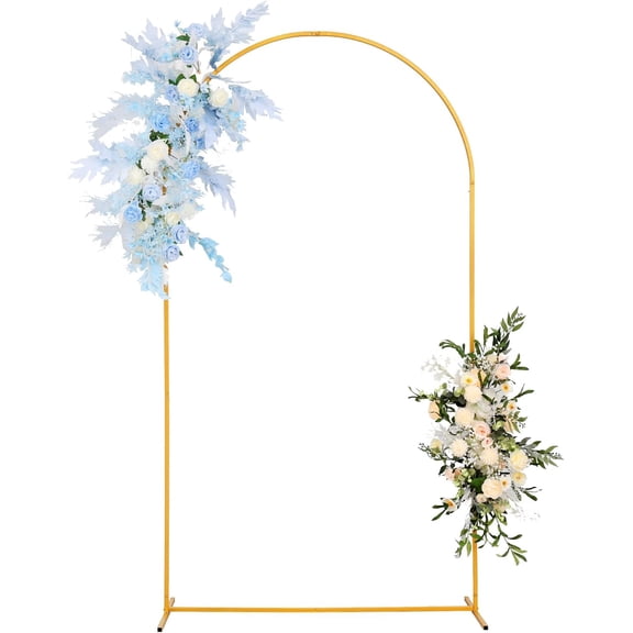 7.2Ft Wedding Arch Backdrop Stand Square Gold Metal Balloon Arch for Ceremony Birthday,Party,Friends Gathering,Christmas,Garden Decoration