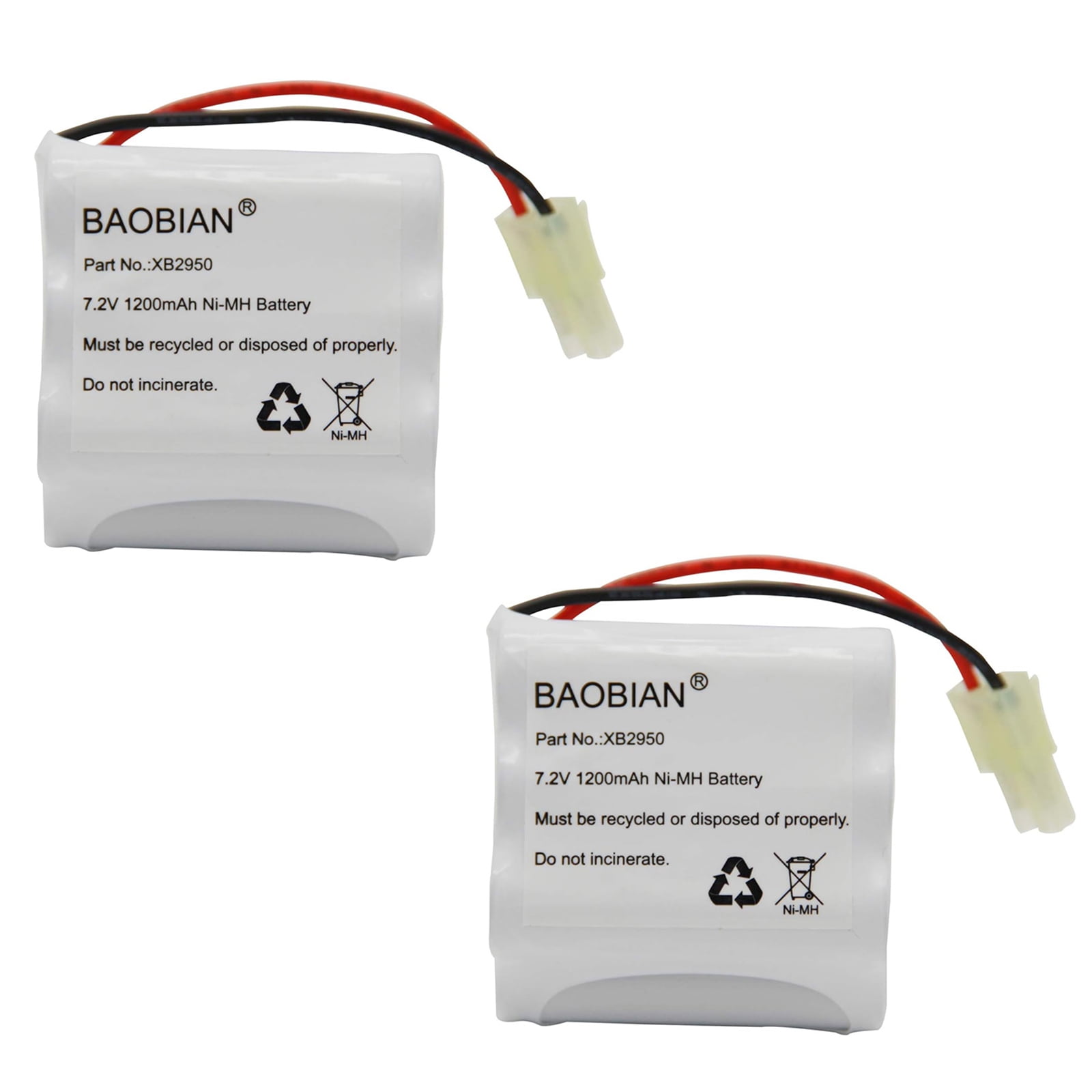 7.2V 1200mAh Battery Pack Compatible with Euro Pro Shark Vacuum Carpet Sweeper XB2950 V2950 V2950A V2945Z V2945 (2 Pack)