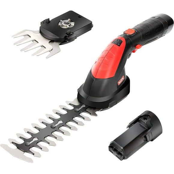 7.2V Cordless Grass Shear & Hedge Trimmer - 2-in-1 Electric Shrub Trimmer/Handheld Hedge Cutter/Grass Trimmer/Hedge Clipper with Removable Battery and Charger