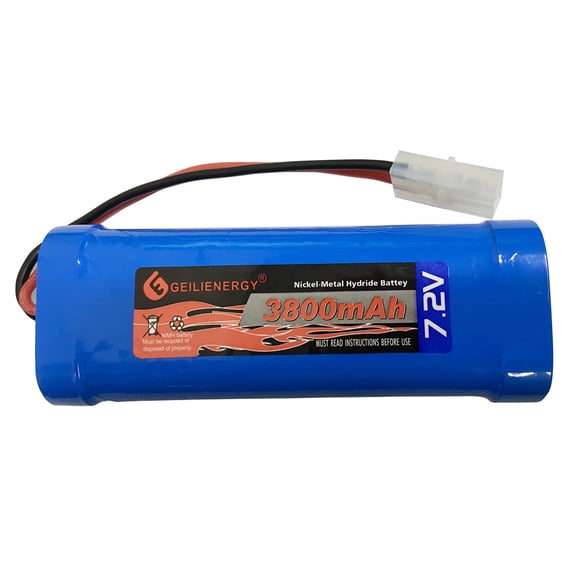 7.2V RC Battery Pack (1 Pack) 3800mAh High Capacity 6-Cell NiMH Flat Battery Pack w/Standard Tamiya Connector