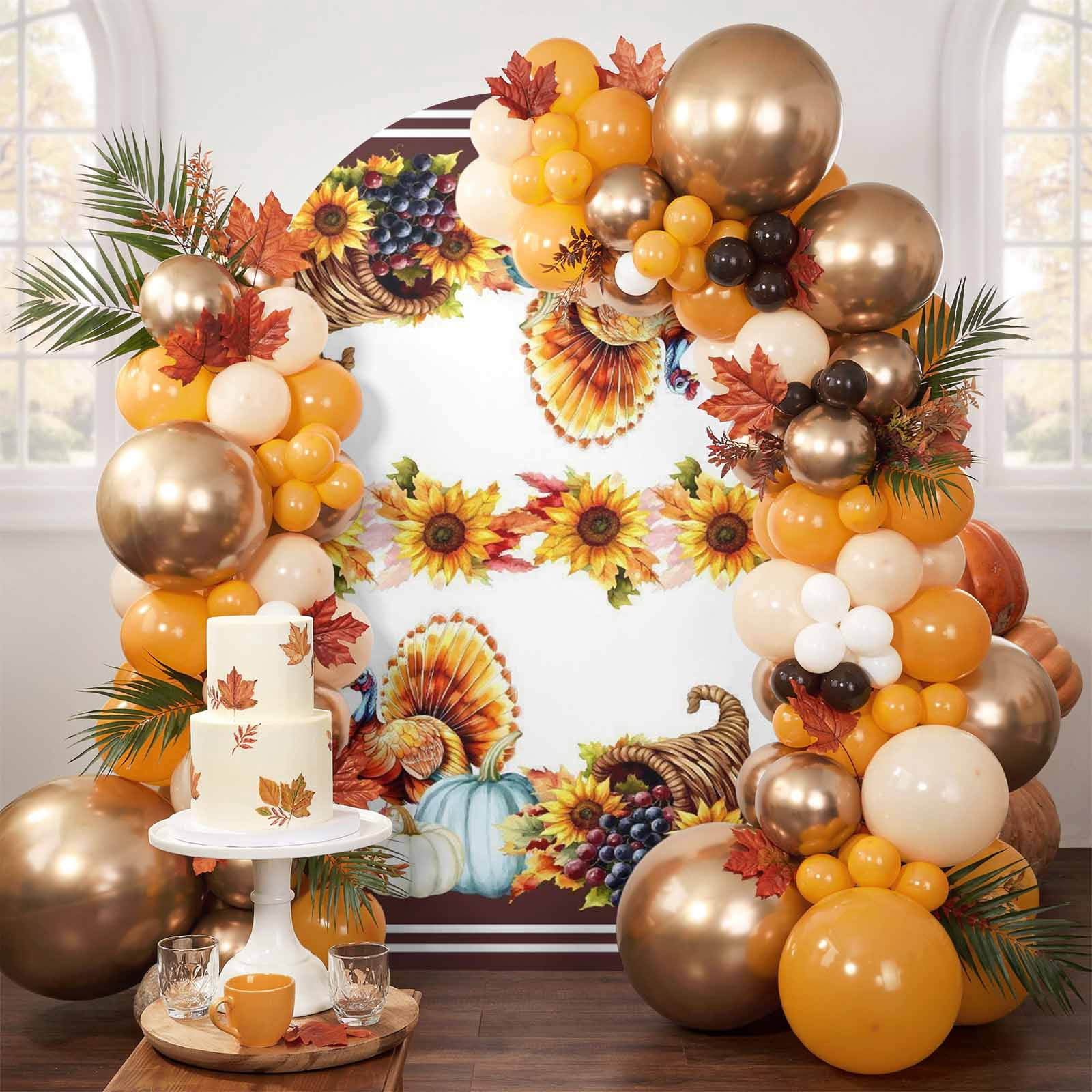7.2ft Arch Backdrop Cover,Fall Thanksgiving Turkey Pumpkin Arch Stand ...