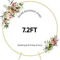thumbnail image 1 of 7.2ft Gold Metal Round Balloon Garland Arch Stand - Backdrop Frame with Base for Wedding Anniversary, Birthday, Graduation, Gender Reveal Event Decor, 1 of 12