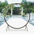 thumbnail image 1 of 7.2ft Round Wedding Arch Wood Backdrop Stand Rustic Ceremony Decor Outdoor, 1 of 12