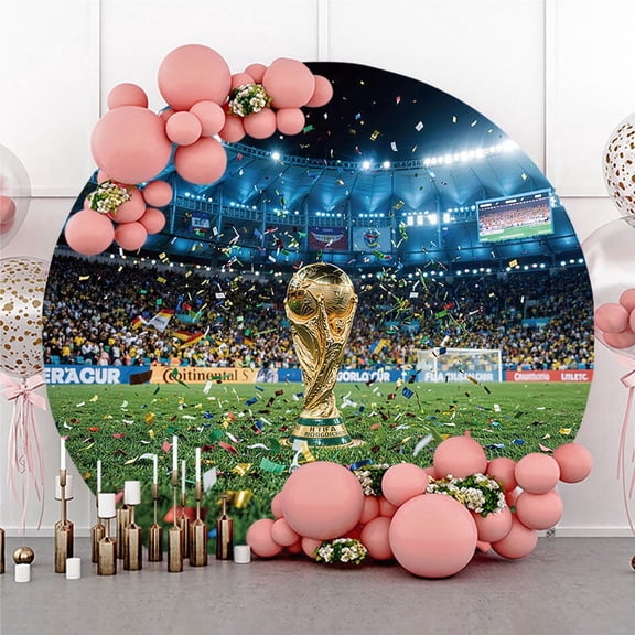 7.2ft Soccer Stadium Gold Trophy Cup Football Tournament Party Backdrop