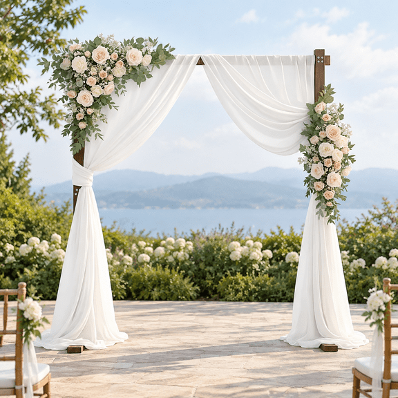 7.2ft Square Solid Wood Wedding Arch Stand for Indoor Outdoor Ceremony Party Decoration
