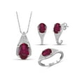 thumbnail image 1 of 7 3/4 Carat T.G.W. Ruby And White Diamond Accent Sterling Silver 3-Piece Jewelry set, 1 of 7