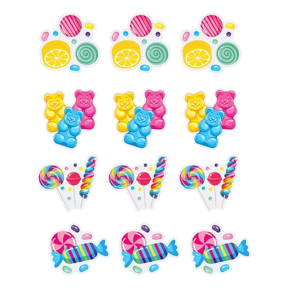 7 3/4" x 8" Candy World Party Cardstock Cutouts - 12 Pieces
