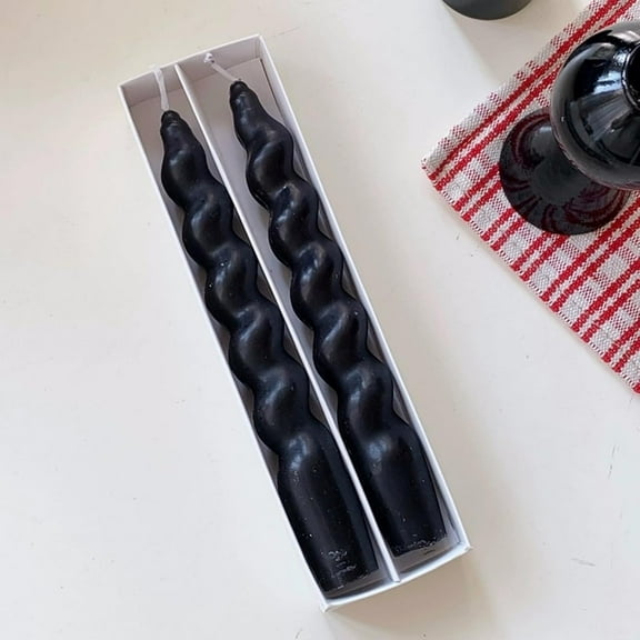 7.3 Inch Spiral Taper Candles Unscented Twisted Candlesticks for Dinner Wedding Party Home Decor,Set of 2pcs