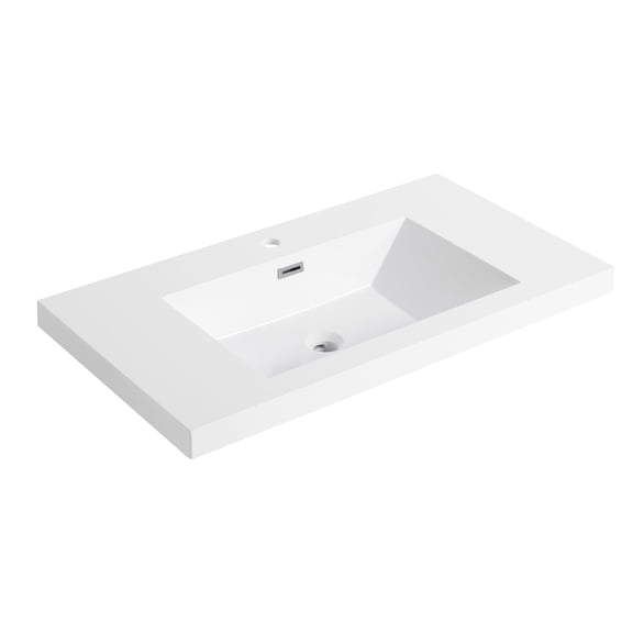 7.3-inch High Resin - Sleek Contemporary Design - Bathroom Renovation - Elevate Design Level
