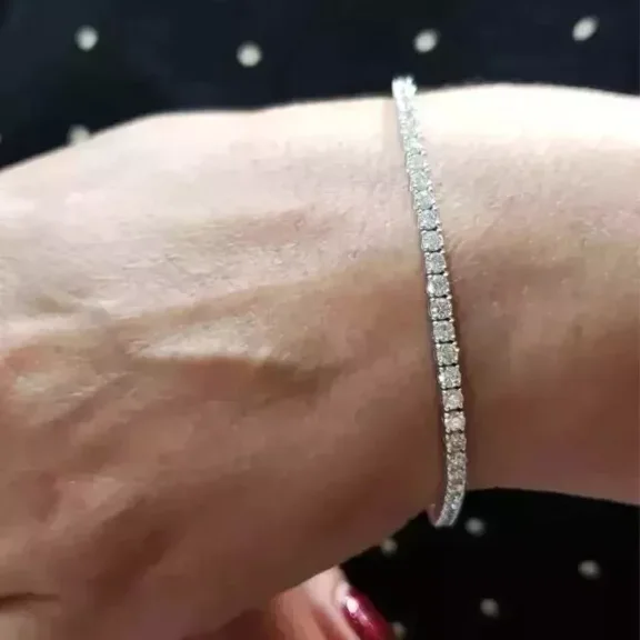 7.30 Ct Round-Cut Lab-Created Diamond Tennis Bracelets White Gold Plated sterling sliver