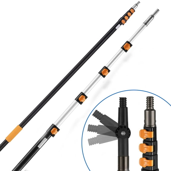 7-30ft Telescoping Multi-Purpose Pole, Sturdy Aluminum Alloy with Flip-Lock Design for Painting, Dusting & Cleaning