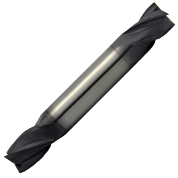 7/32" Diameter 4 Flute Double End 30 Carbide End Mill ALTiN Coated,1/2"Length of Cut, 1/4" Shank, 2-1/2" OAL
