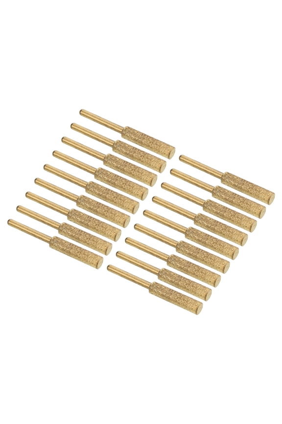 7/32 Inch Diamond Chainsaw Sharpener, 18 Pack Titanium Plating Sharpening Stone, Golden
