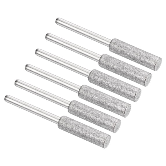7/32 Inch Diamond Chainsaw Sharpener, 6 Pack Sharpening Stone Polishing Grinding File Tool, Silver