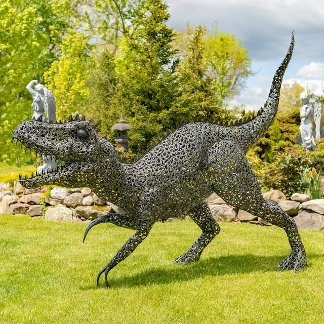 7.33ft. Tall Giant Metal Tyrannosaurus Rex Garden Statue "Chompers ...