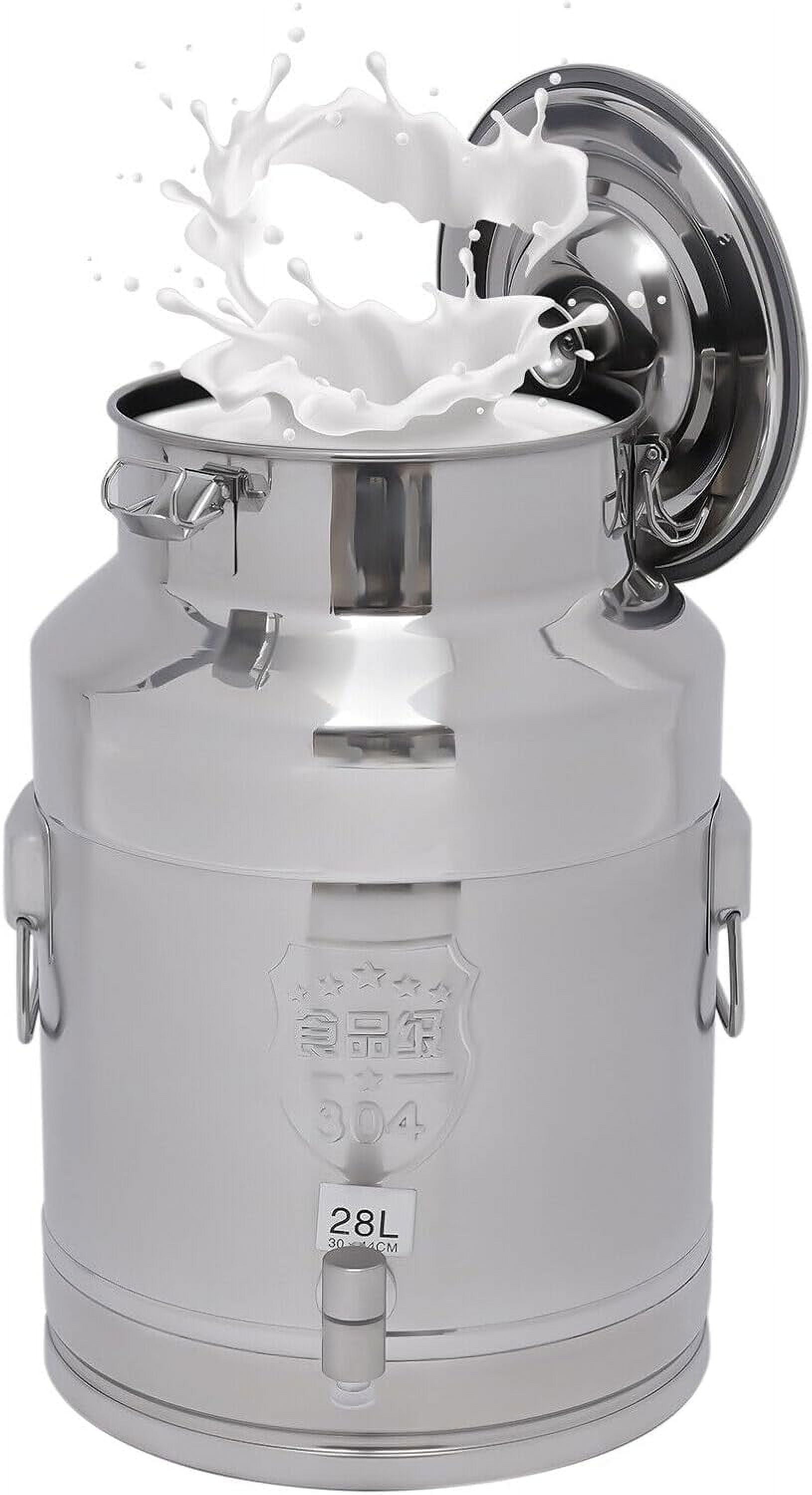 10.56Gal/40L Milk Can 201 Stainless Steel Milk Jug,Thick Handle with