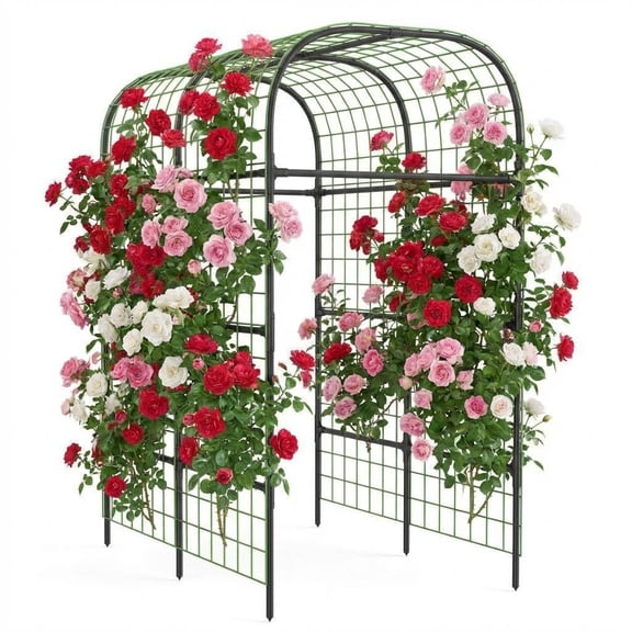 7.3FT Garden Arch Trellis For Climbing Plants, Metal Garden Arbors Arch Frame, Pumpkin Archway Outdoor Garden Archway For Climbing Plants,Roses,Garden Party,Ceremony & Decorations