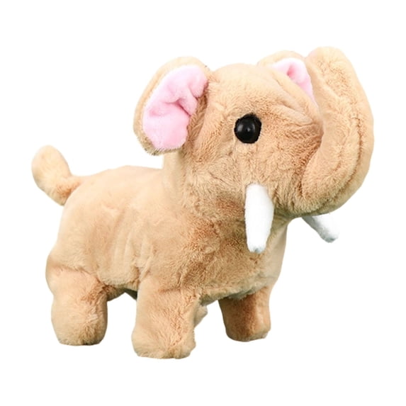 7.3in Interactive Walking and Sounding Elephant Plush Toy, Animated Electronic Animal Figure, Moving Soft Stuffed Elephant, Engaging Companion, Gift Idea
