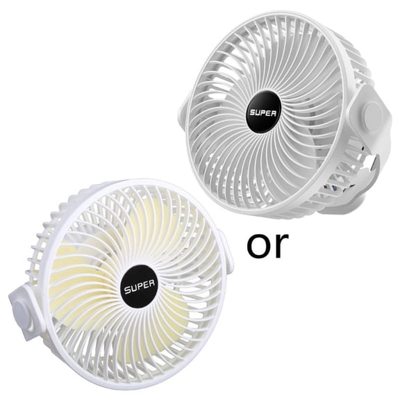 7.3inch Camping Fan USB Rechargeable Tent Fan 1200mAh Ceiling Fan 3-Speed Hanging Fan Mute for Bedroom Dormitory Library