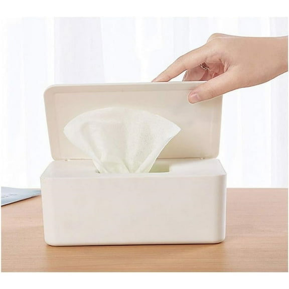 7.3x4.8x2.8In Wipes Case,Plastic Non-Slip Wipes Case for Adult,Flushable Wipe Container with Sealing Design Lid for Home,School(Beige)