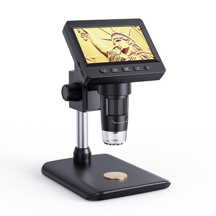 7 4.3" Coin Microscope, IPS Digital Microscope for Adults, Coin Magnifier with 8 LED Lights, Windows Compatible, Include 32GB Memory Card