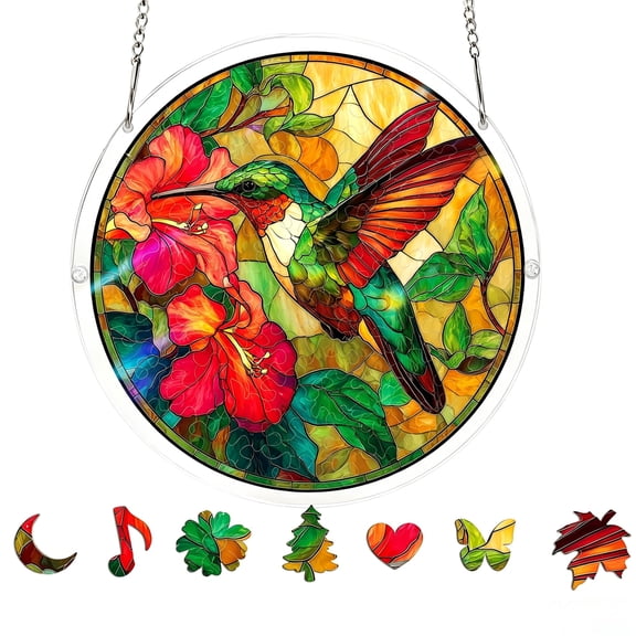 7.4 in Acrylic Suncatcher Puzzle, Unique Butterflies in Bloom Acrylic Sun Catcher Puzzle Kit for Doors Garden and Window Hanging, DIY Suncatcher Kits for Adults