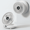 thumbnail image 1 of 7.4" Foldable Portable Fan, 2 in 1 Desk Fan and Hanging Fan, 90° Adjustable, 3 Speeds, USB Charge Table Fan for Home, Office and Outdoor, White, 1 of 10
