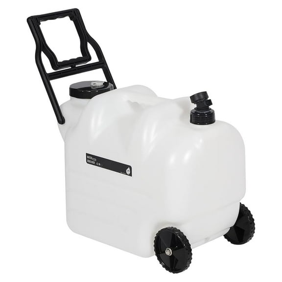 7.4 Gal Portable Water Container with Wheels & Spigot - BPA-Free Rolling Camping Water Jug with Handle Storage for Hiking, Outdoor Activities (28L, White)