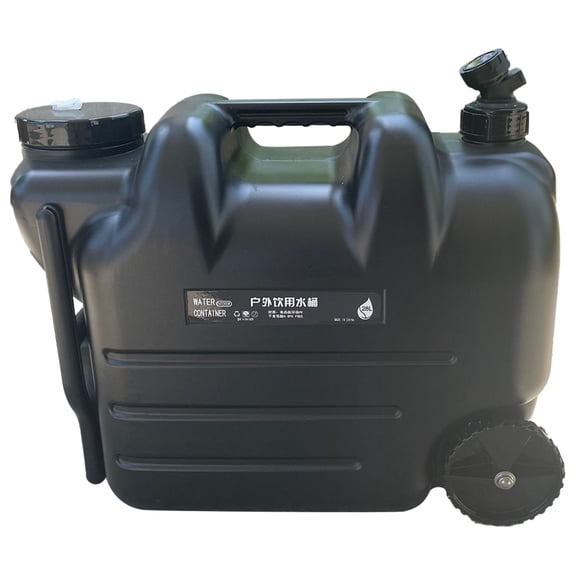 7.4 Gal Water Jug, Portable Trolley Water Bucket with Faucet & Wheel, Large Water Container for Outdoor Emergency