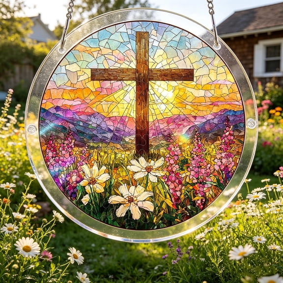 7.4 Inch Acrylic Puzzles Suncatcher, Window Hanging Suncatcher Puzzle, Decorative Garden Art For Home And Birthday Gifts