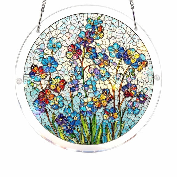 7.4 Inch Acrylic Rainbow Suncatcher Light Refraction Window Decoration Stained Glass Effect Prism Art for Bedroom Living Room