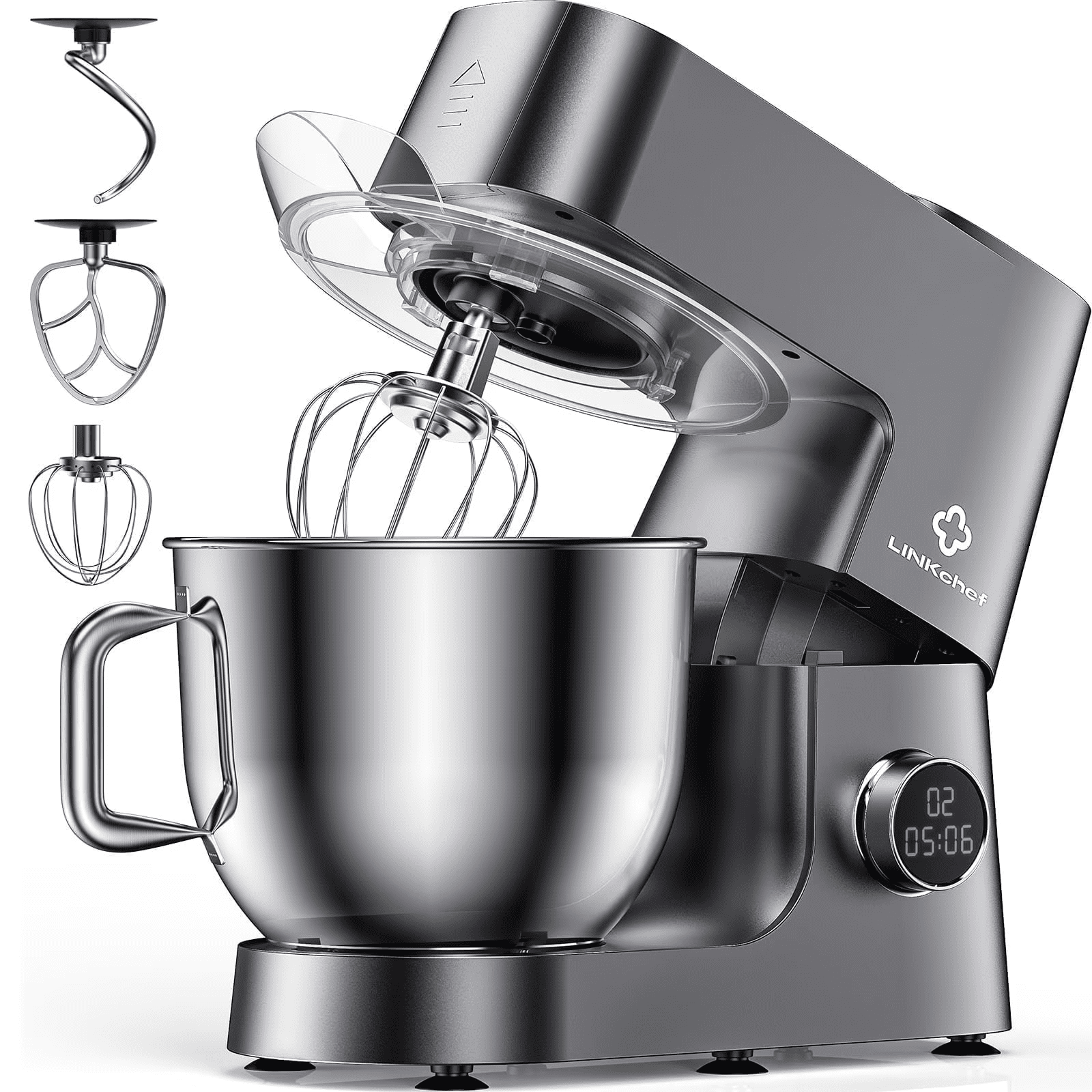 7.4 QT Stand Mixer, 800W 12-Speed Tilt-Head Food Mixer, Kitchen Electric Mixer with Dough Hook, Wire Whip & Beater