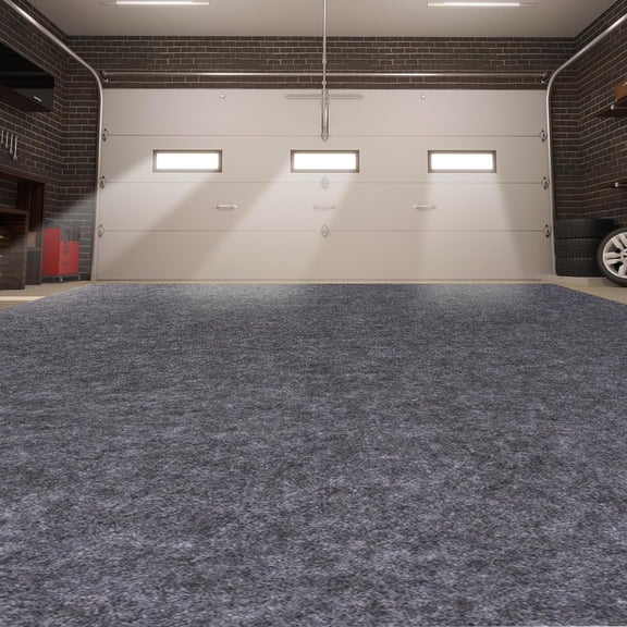 7.4 x 17 Ft Oversize Garage Parking Mat, Non-Slip Absorbent Oil Proof Garage Floor Carpet, Waterproof Gray Under Car Protective Mat for Garage Flooring