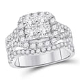 thumbnail image 1 of 7.43 g 14KT White Gold Princess Diamond Cluster Bridal Engagement Ring - 2 CTTW - Size 7, 1 of 1