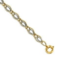 thumbnail image 1 of 7.44mm 10k Yellow With Rhodium Plated Polished Bracelet 7.5 Inch Link Bracelet for Women, 1 of 2