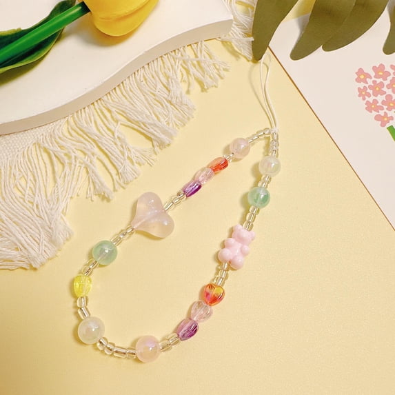 7.48-Inch Acrylic Heart & Star Phone Charm Strap – Universal Wrist Lanyard with Secure Metal Hook