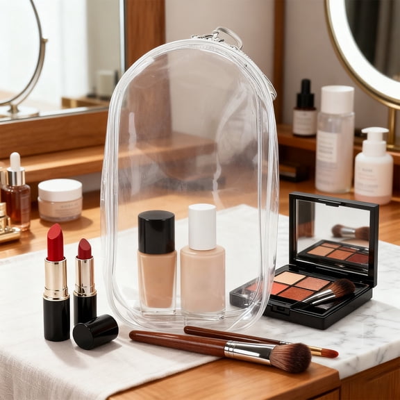 7.48x4.13in Clear Waterproof Cosmetic Bags - Portable Zippered Organizers for Travel & Daily Use