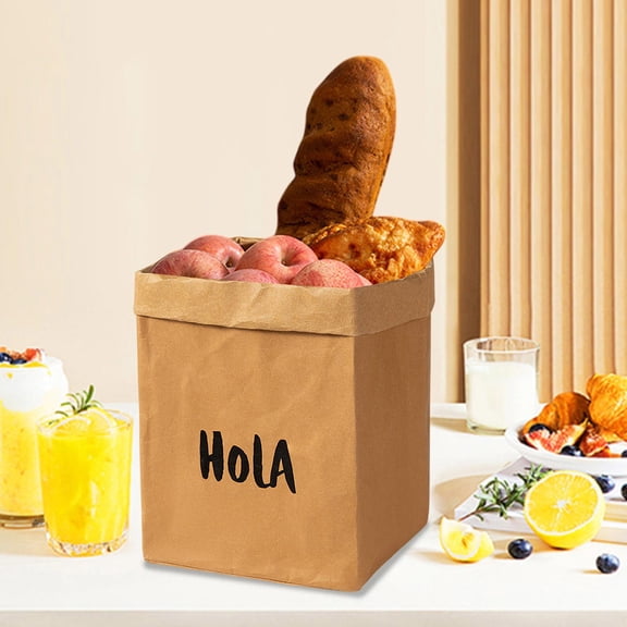 7.48x7.48x13.19in Kraft Paper Storage Bags,Washable Kraft Paper Bag |Washable, Study, Degradable| for Snacks Cookies Vegetables & Sandwiches Reusable Grocery Packaging,Kitchen Thickened Storage Bag