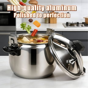 PartyKindom Ergonomic Handle Pressure Cooker Aluminum Alloy for Home Cooking