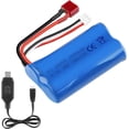 thumbnail image 1 of 7.4V 2000mAh 20C 2s Li-Ion Battery Deans T Plug Connector with USB Battery Charger for RC Car Off Road Truck, 1 of 7